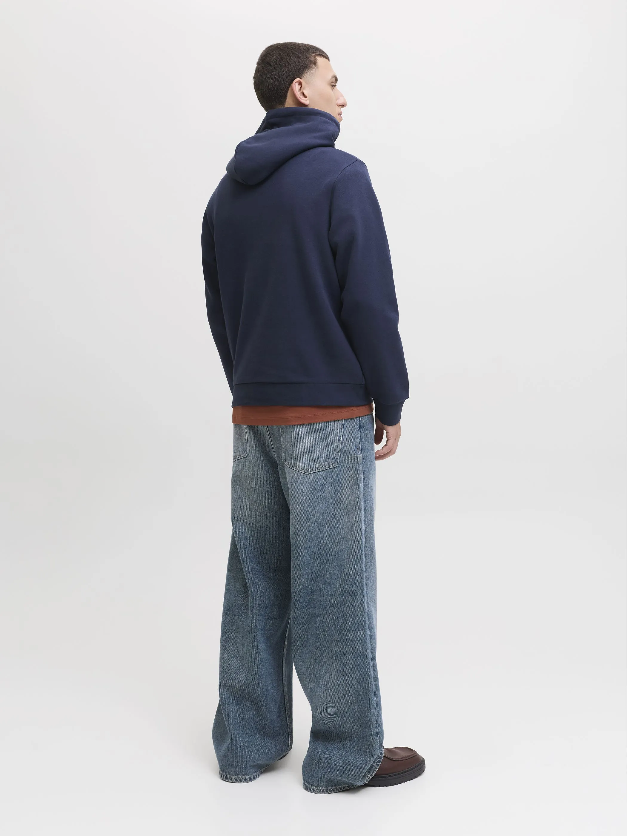 Jack Jones 12278614 JJHAYATO SWEAT HOOD BTS LN Blau 925888 175876 2